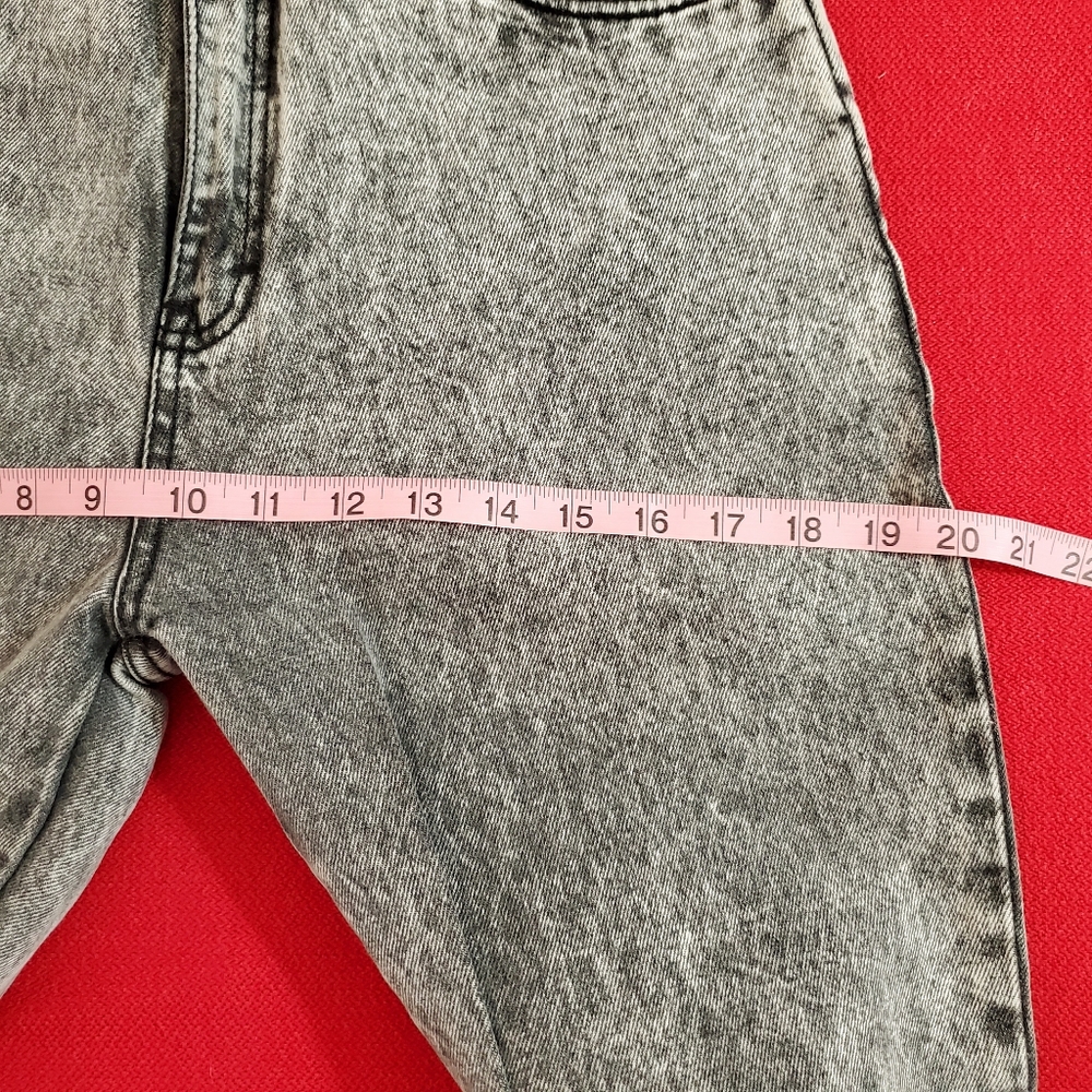 GREAT PLAINS CLOTHING CO. black stone wash faded high rise Mom jeans sz.11 80s - Picture 6 of 8